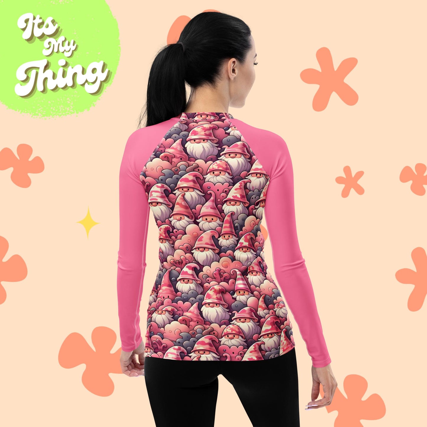 Gnomes in Pink Women's Rash Guard
