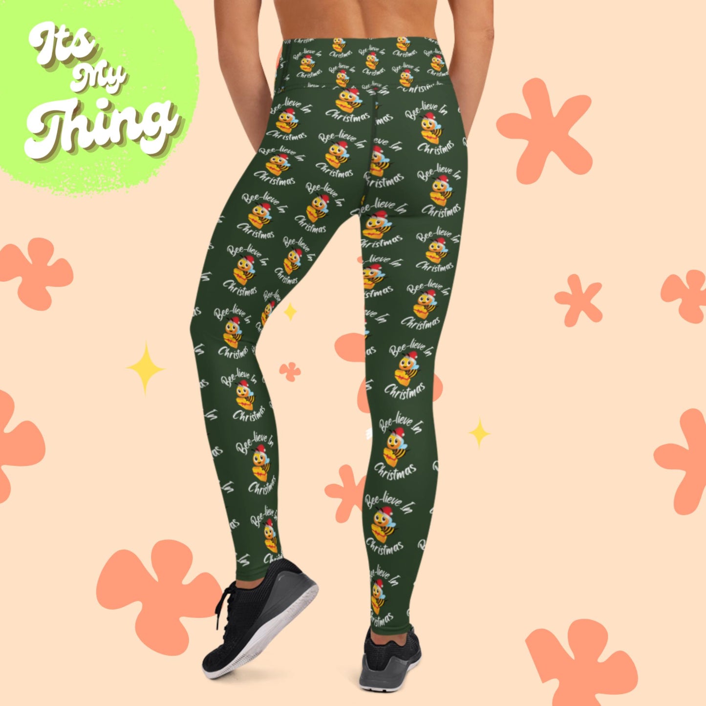 Bee-lieve in Christmas Yoga Leggings