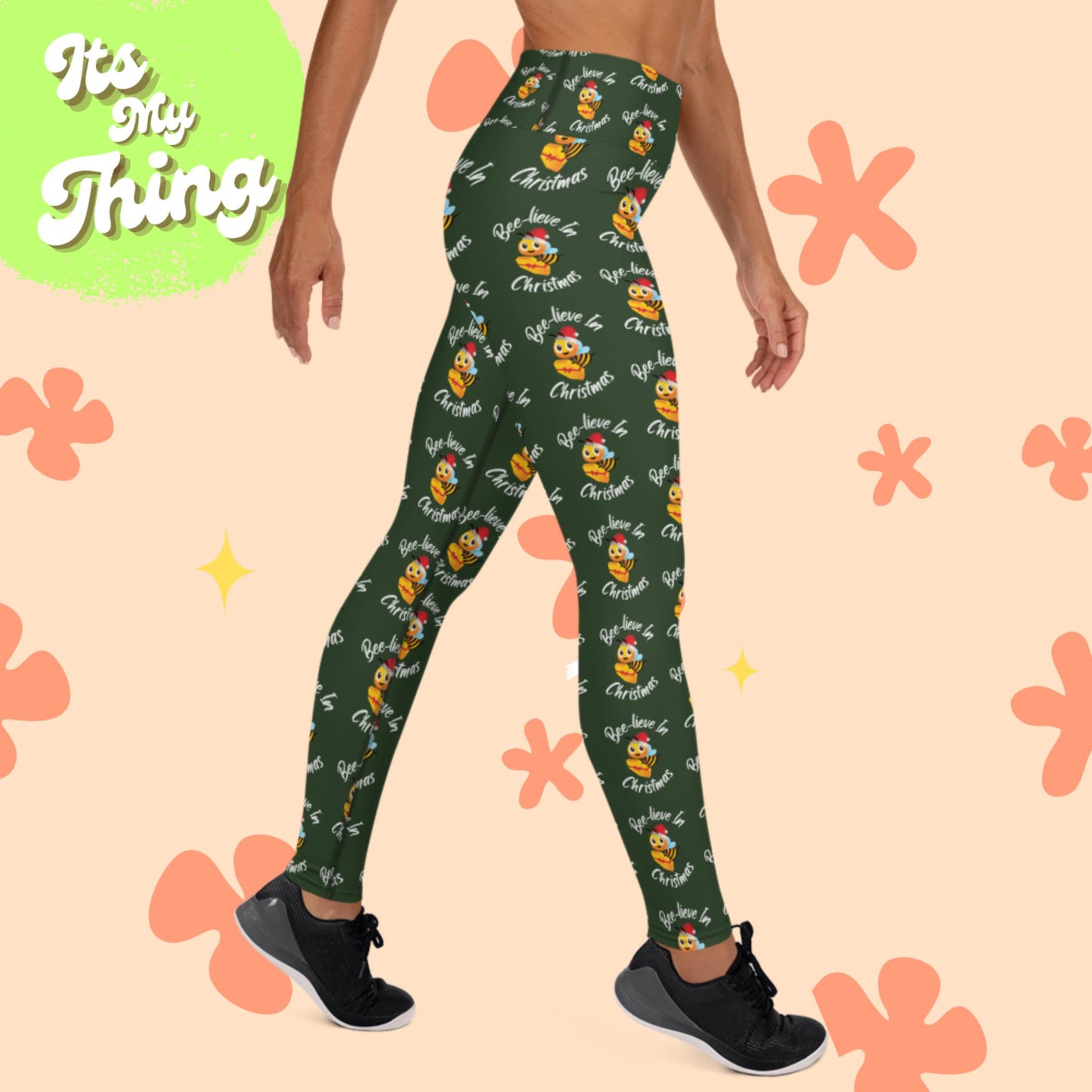 Bee-lieve in Christmas Yoga Leggings