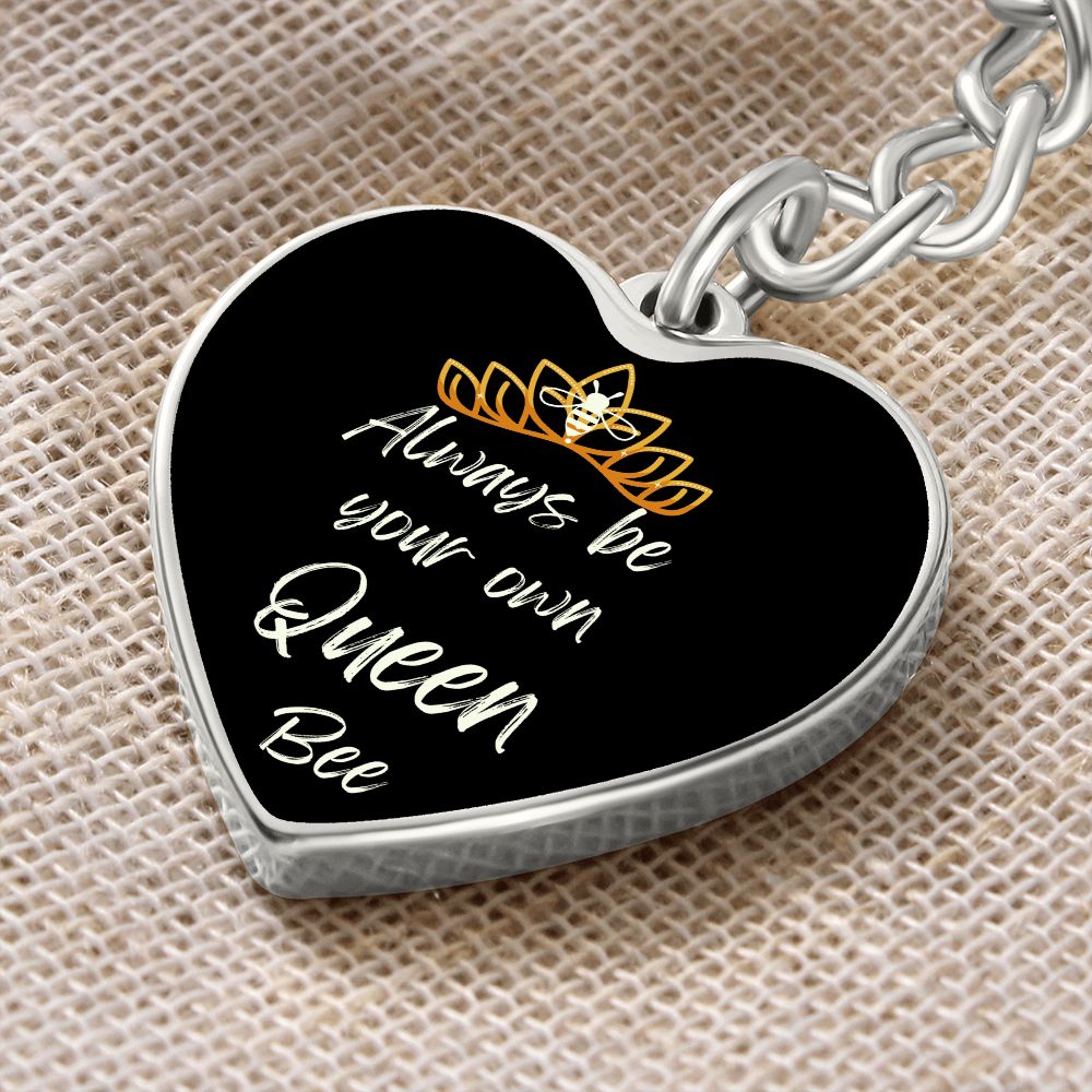 Always Queen Bee Graphic Heart Keychain