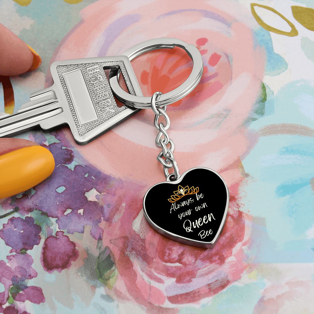 Always Queen Bee Graphic Heart Keychain