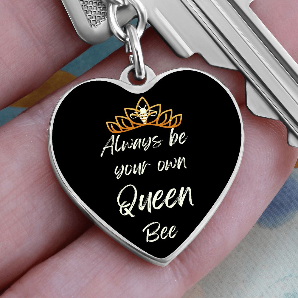 Always Queen Bee Graphic Heart Keychain