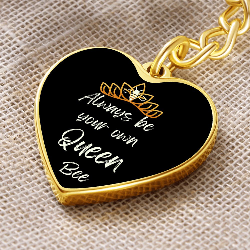 Always Queen Bee Graphic Heart Keychain