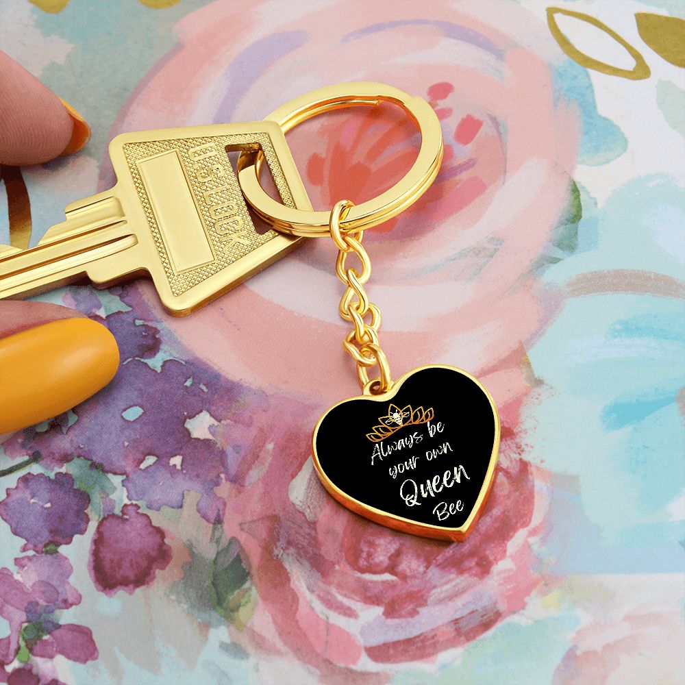 Always Queen Bee Graphic Heart Keychain