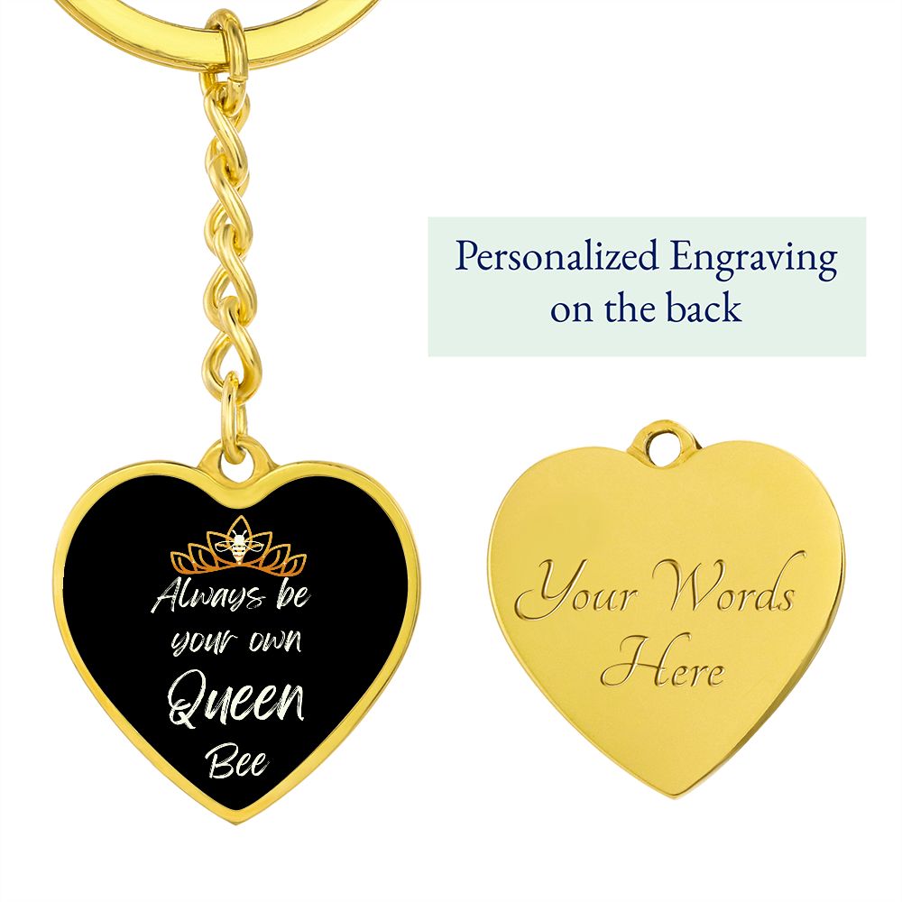 Always Queen Bee Graphic Heart Keychain