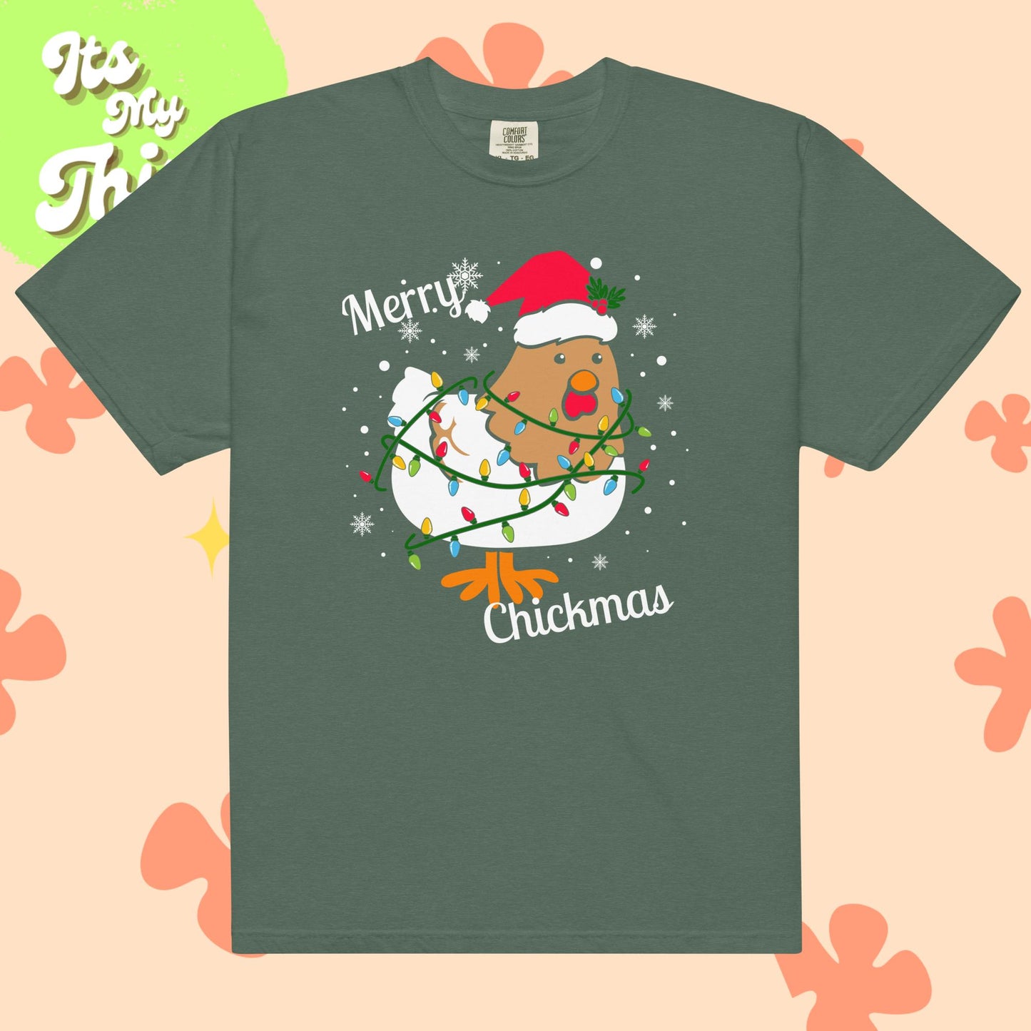 Merry Chickmas Unisex garment-dyed heavyweight t-shirt