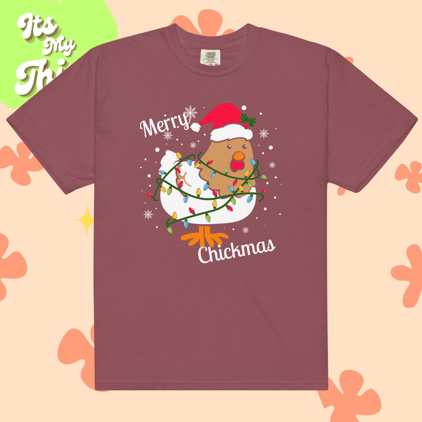 Merry Chickmas Unisex garment-dyed heavyweight t-shirt