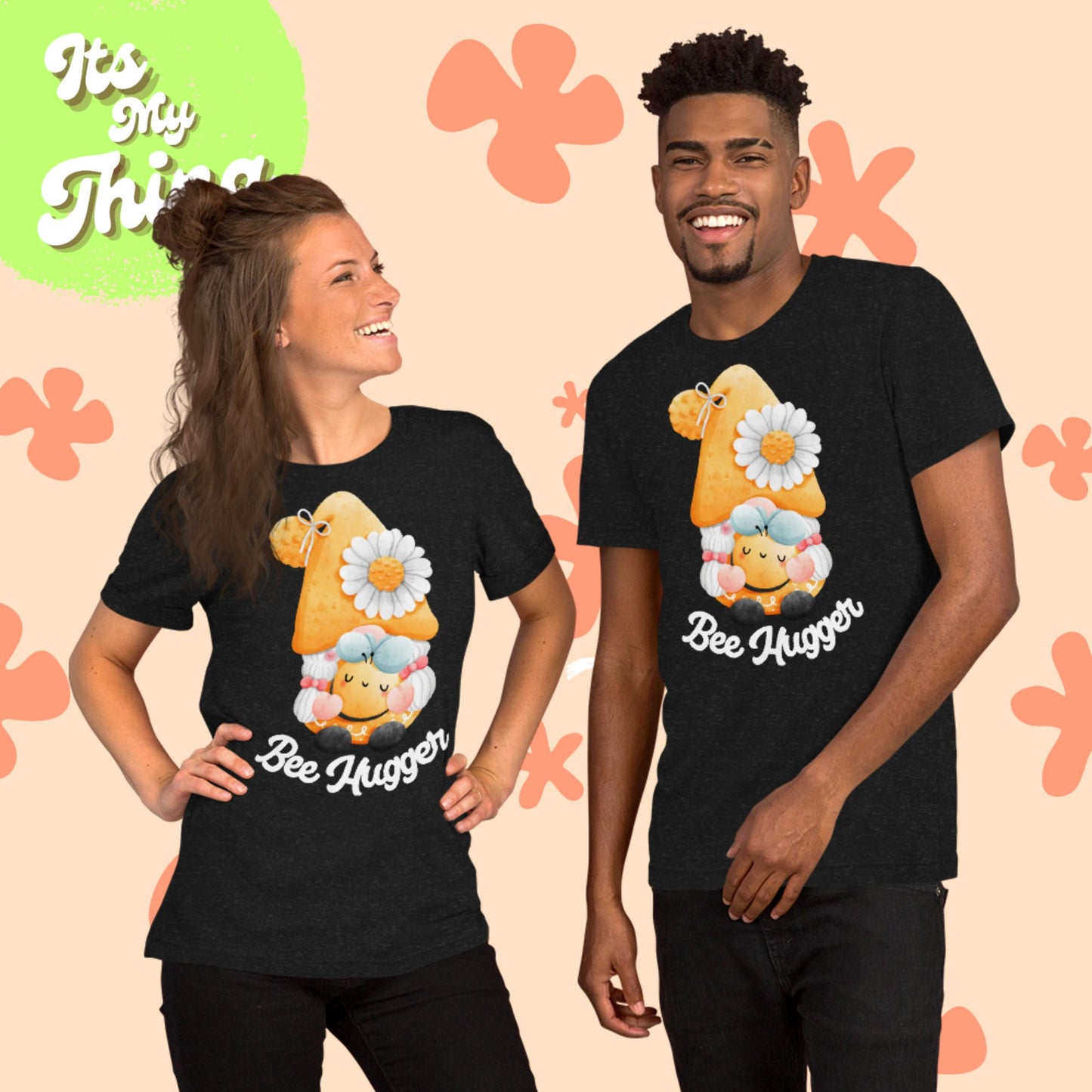 Bee Hugger Gnome Unisex t-shirt (White Lettering)