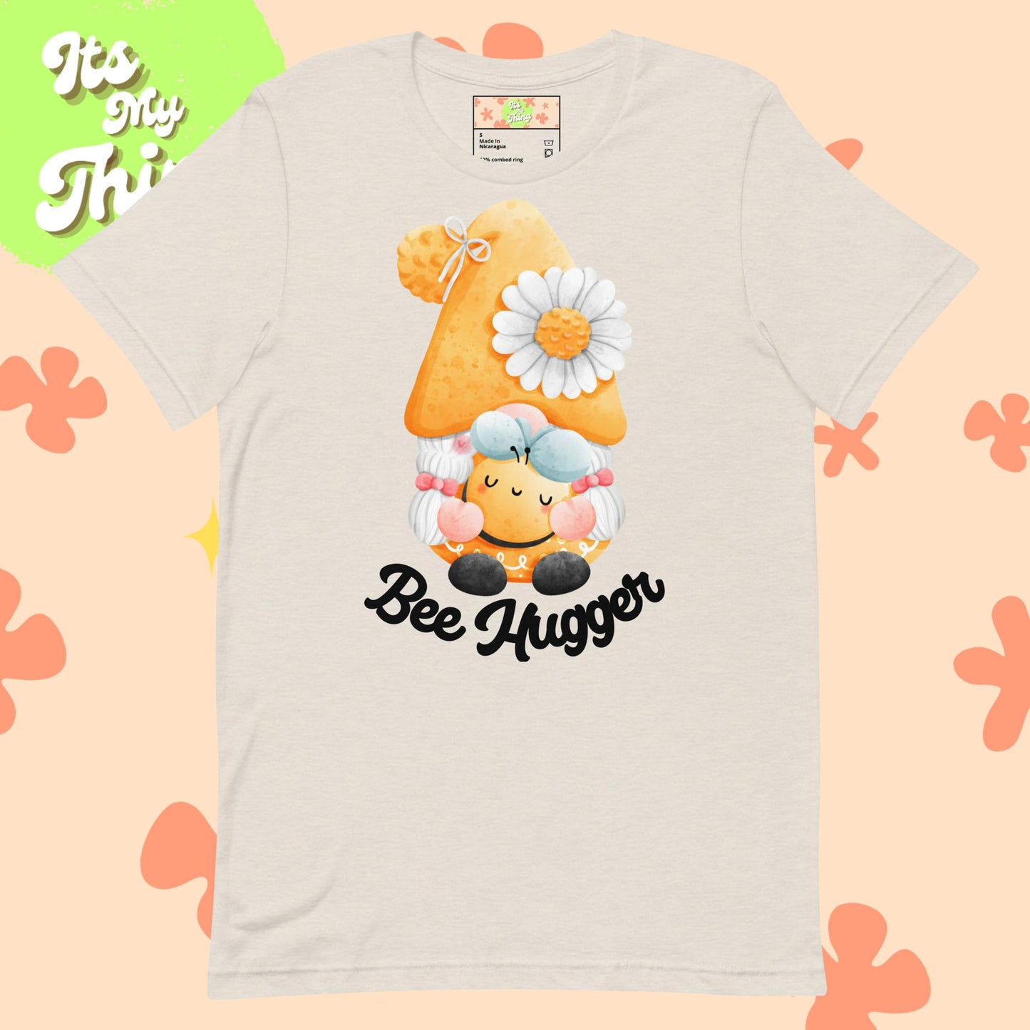 Bee Hugger Unisex t-shirt Black Lettering