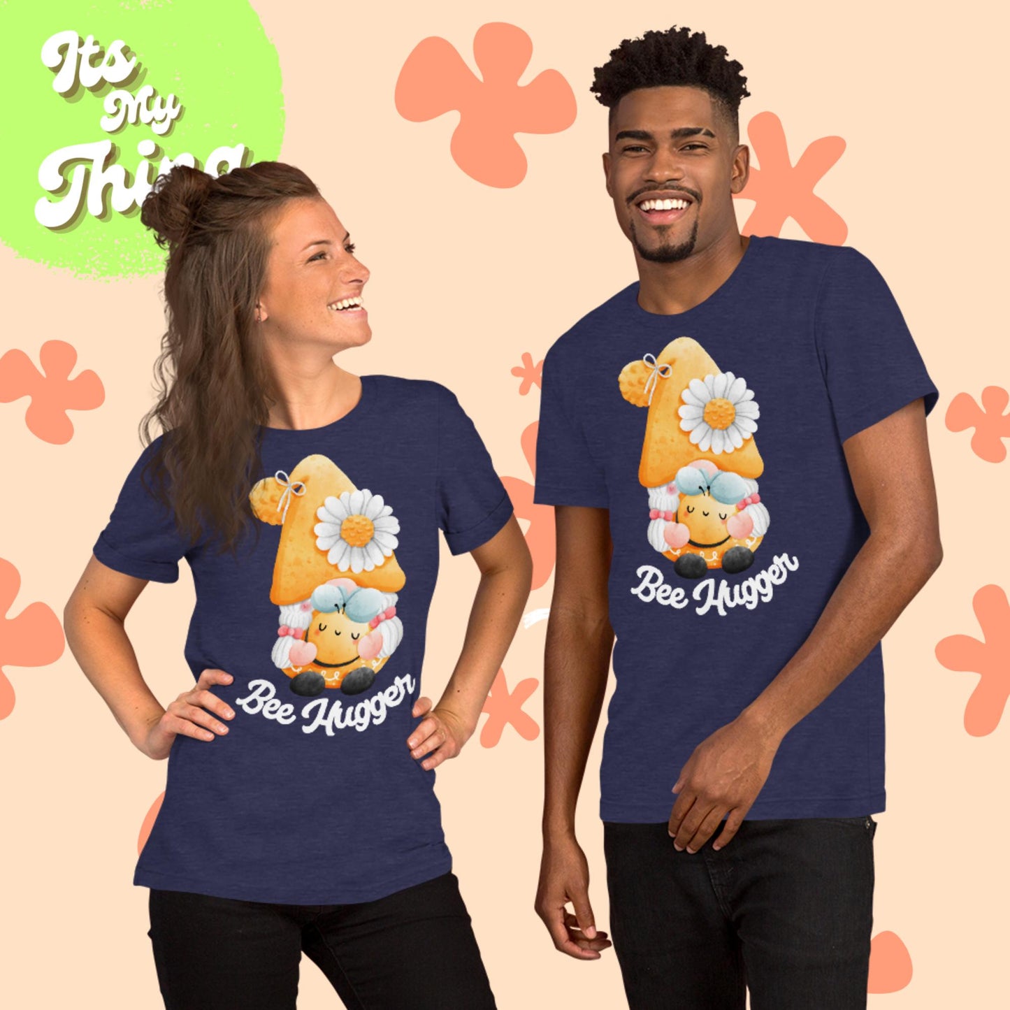Bee Hugger Gnome Unisex t-shirt (White Lettering)
