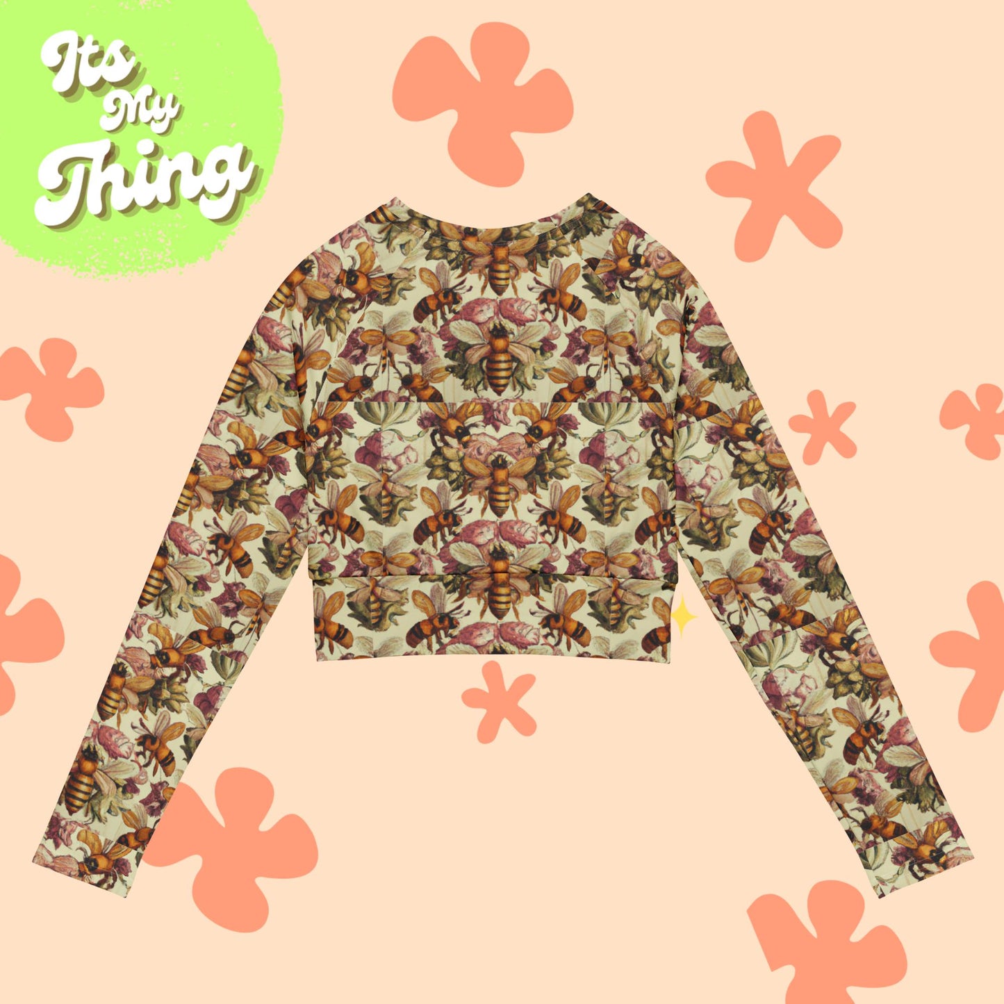 Baroque Bee Recycled long-sleeve crop top
