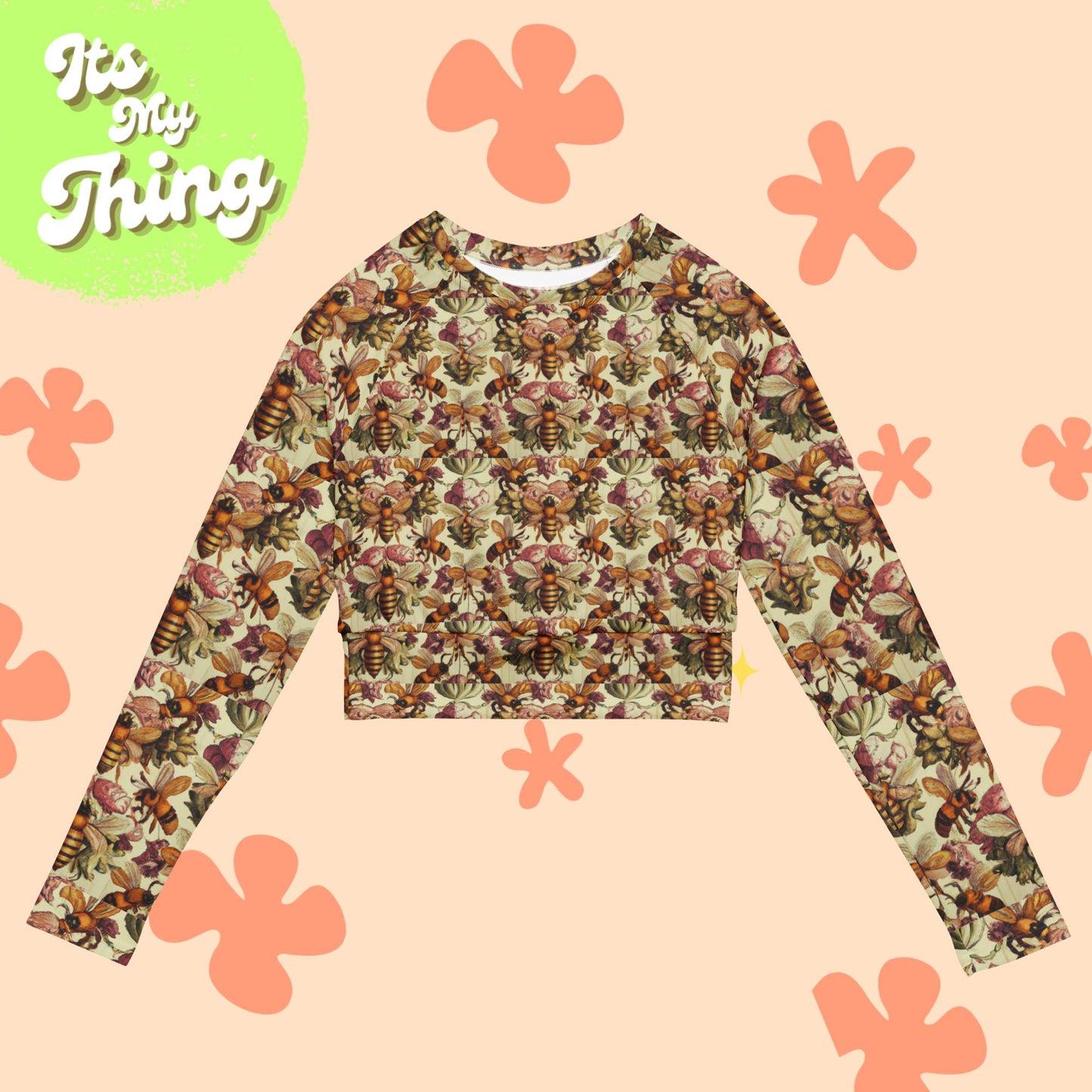 Baroque Bee Recycled long-sleeve crop top