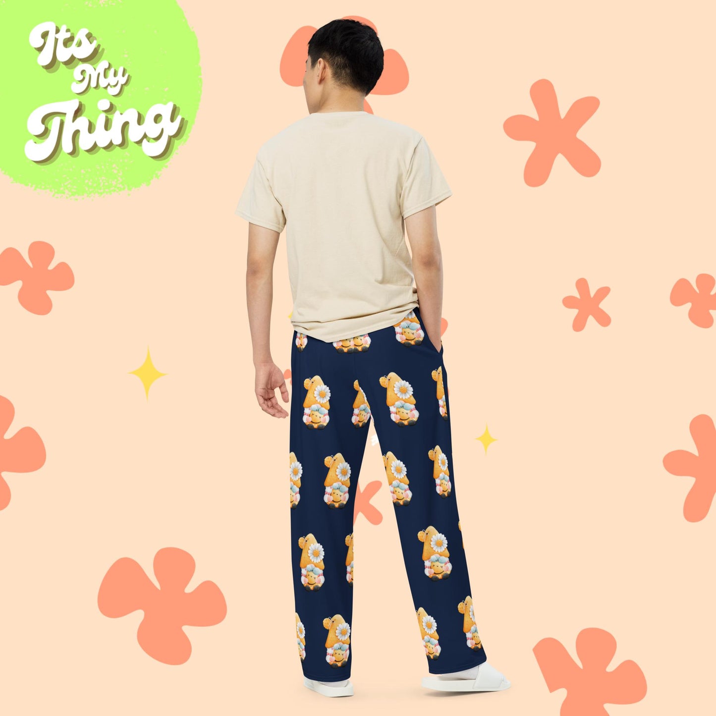 Bee Hugger All-over print unisex wide-leg pants
