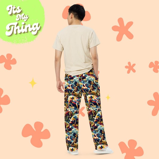 Camo Pig All-over print unisex wide-leg pants