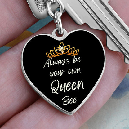 Always Queen Bee Graphic Heart Keychain