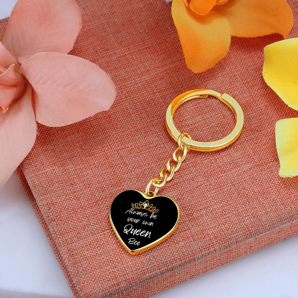 Always Queen Bee Graphic Heart Keychain