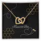Meant to Bee Interlocking Hearts Necklace