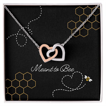 Meant to Bee Interlocking Hearts Necklace