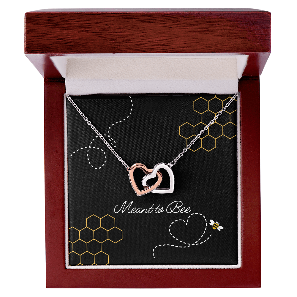 Meant to Bee Interlocking Hearts Necklace