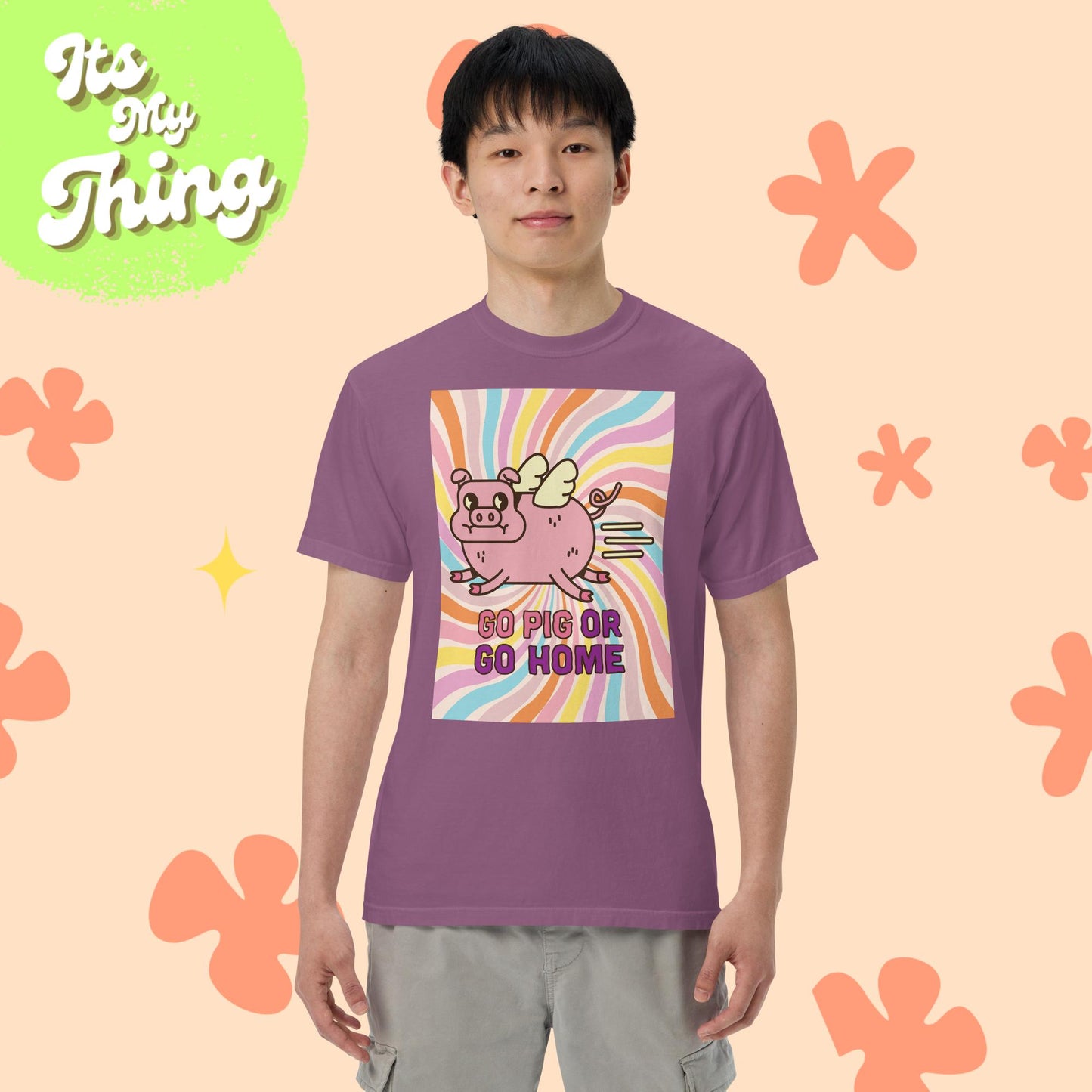 Go Pig Men’s Garment-dyed Heavyweight T-shirt