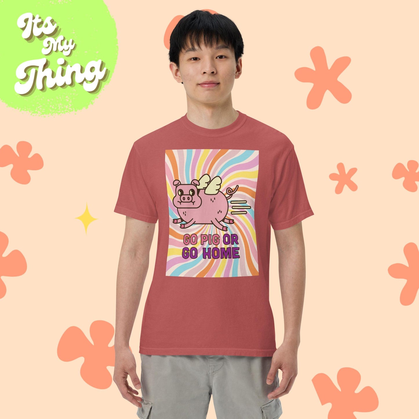 Go Pig Men’s Garment-dyed Heavyweight T-shirt