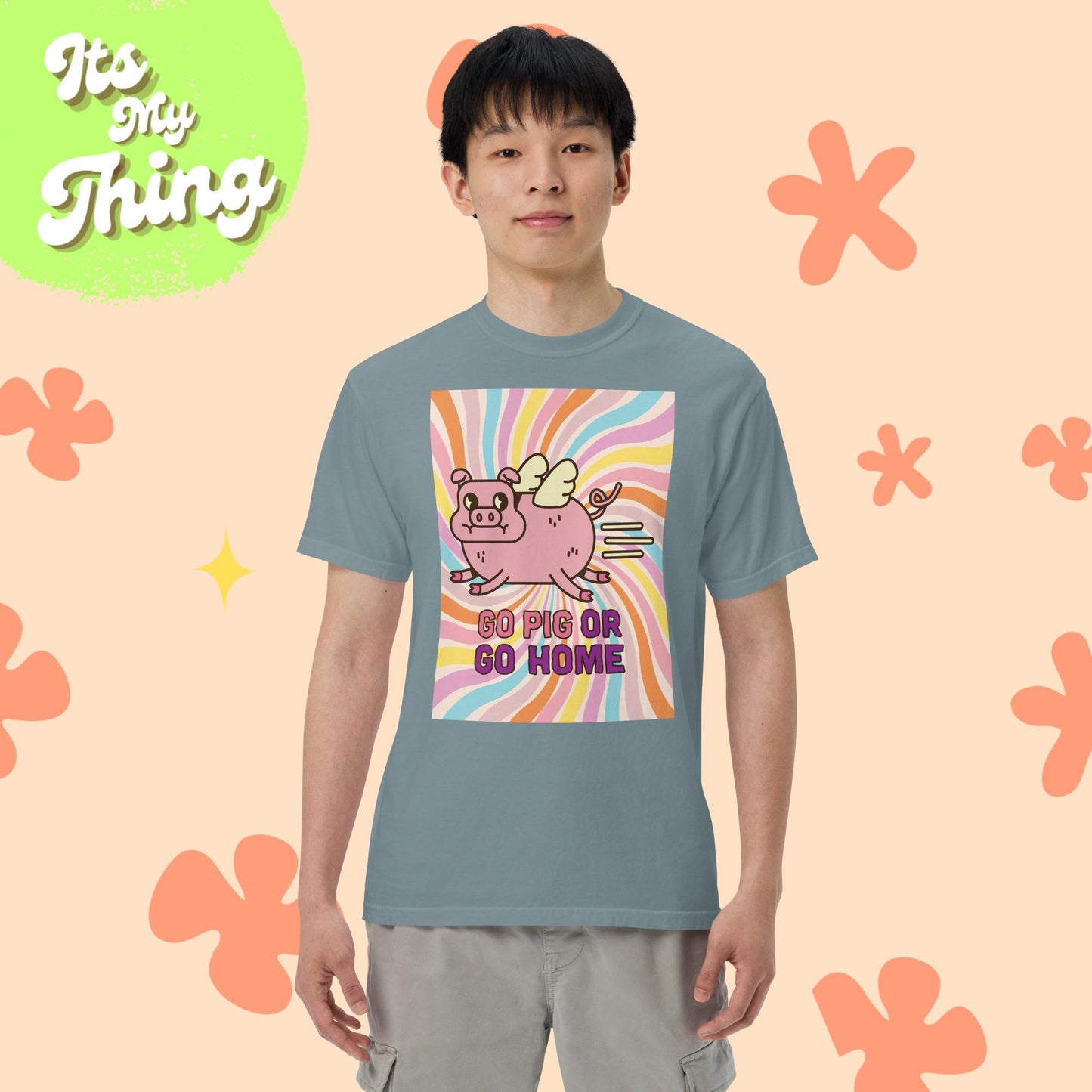 Go Pig Men’s Garment-dyed Heavyweight T-shirt