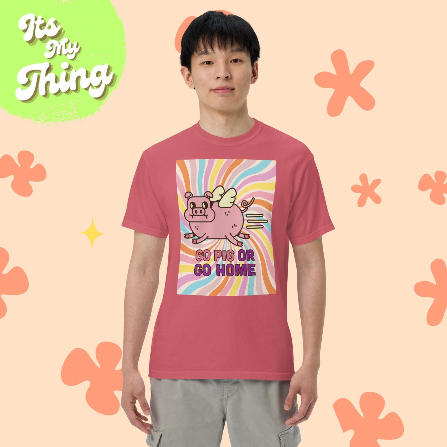 Go Pig Men’s Garment-dyed Heavyweight T-shirt