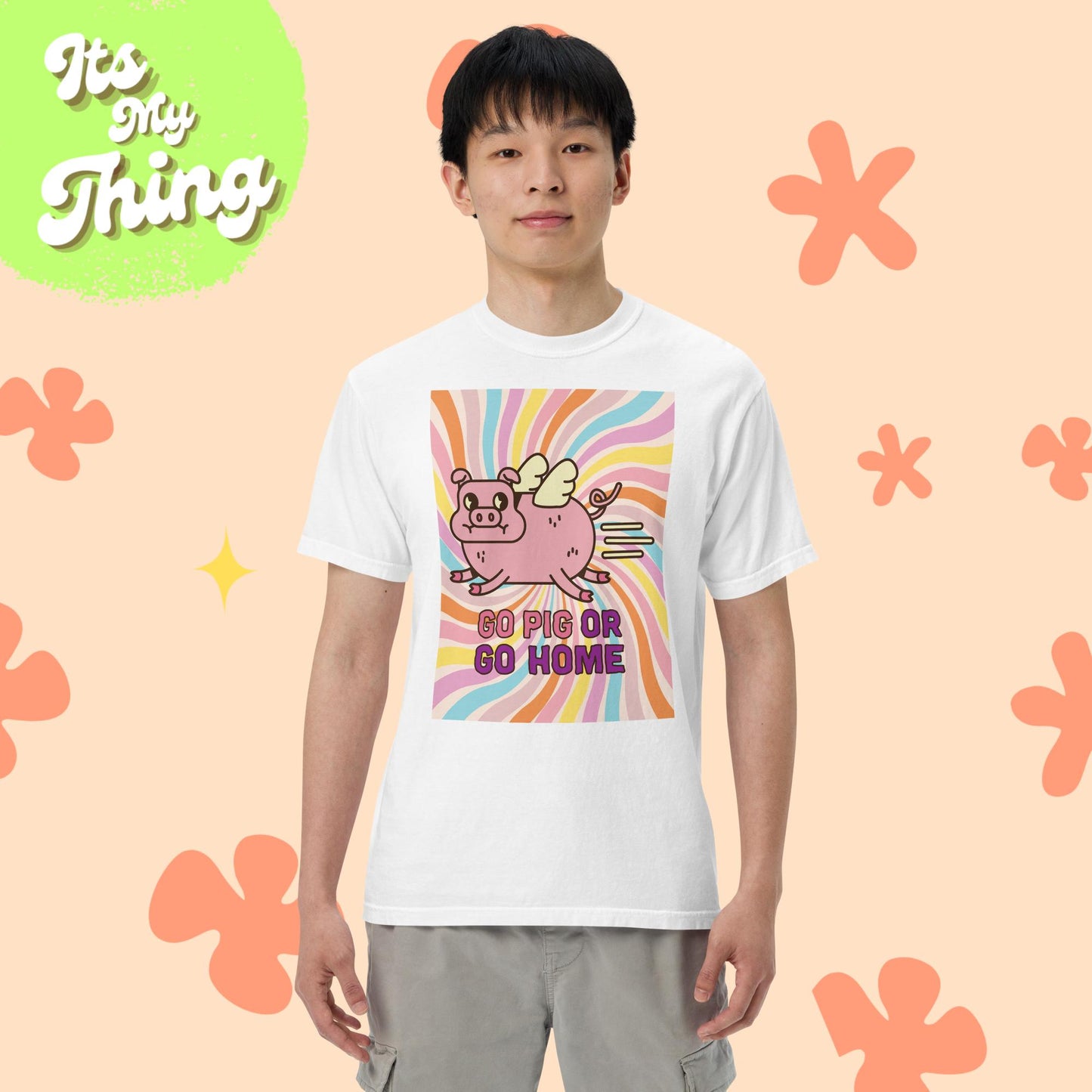 Go Pig Men’s Garment-dyed Heavyweight T-shirt
