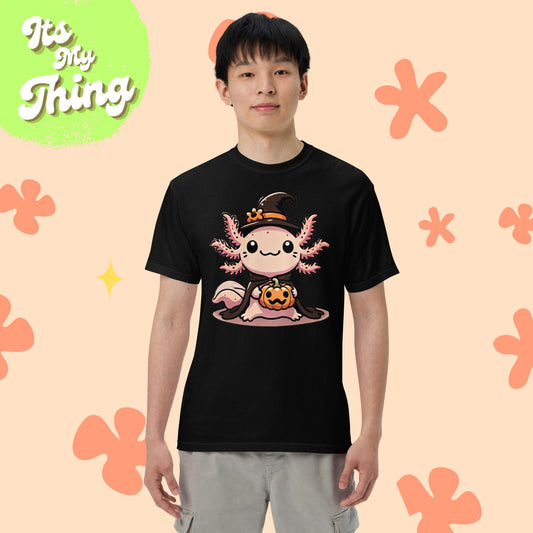 Halloween Axolotl Witch Unisex garment-dyed heavyweight t-shirt
