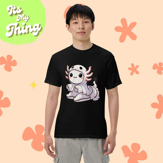 Halloween Axolotl Ghost Unisex garment-dyed heavyweight t-shirt