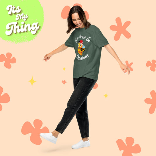 Bee-lieve in Christmas Short Sleeve Unisex