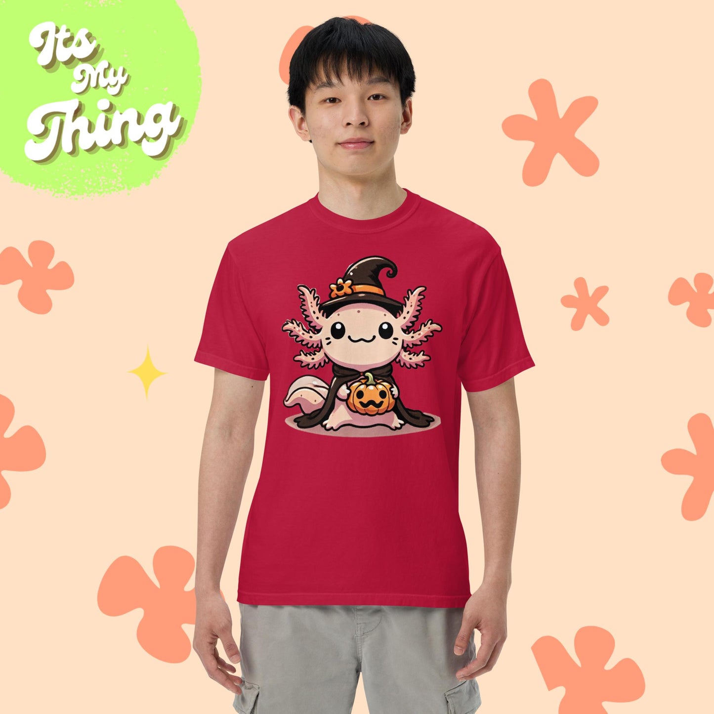 Halloween Axolotl Witch Unisex garment-dyed heavyweight t-shirt