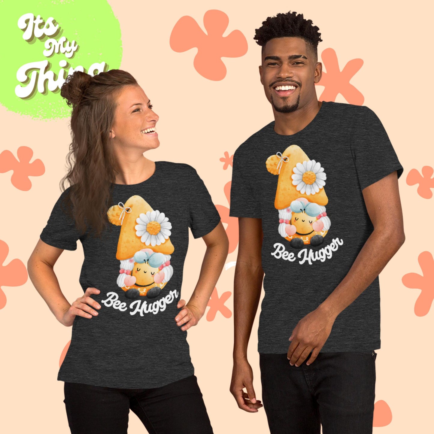Bee Hugger Gnome Unisex t-shirt (White Lettering)