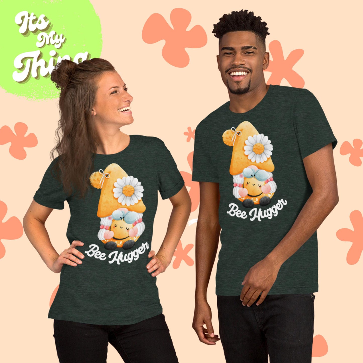 Bee Hugger Gnome Unisex t-shirt (White Lettering)